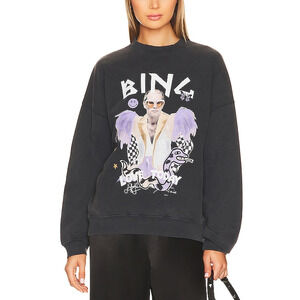 Anine Bing 'Harvey' Crew x Iscreamcolour x Elton John Black Sweater Size S